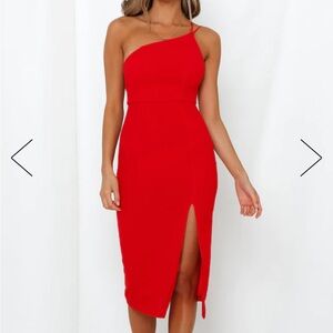 HELLO MOLLY TAKING IT BACK DRESS RED